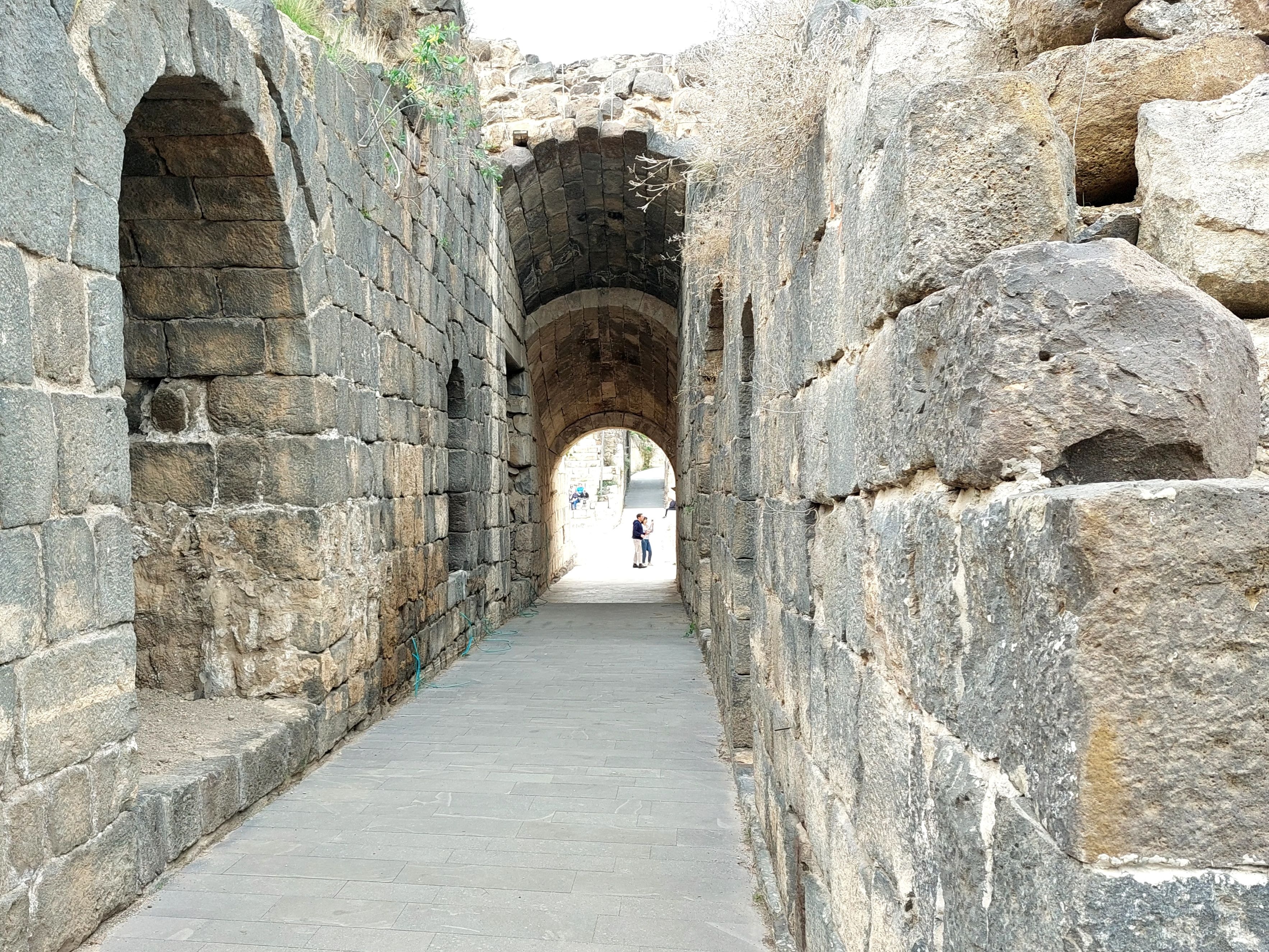 Vaulted stone passageway leading to the entrance of the Roman theater at Beth-Shan