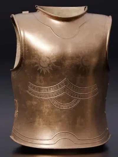 Ancient bronze breastplate discovered in a tomb, dated to three centuries before King David, demonstrating that elite warriors wore such armor in the biblical era