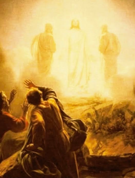 Painting of the Transfiguration of Jesus with the apostles